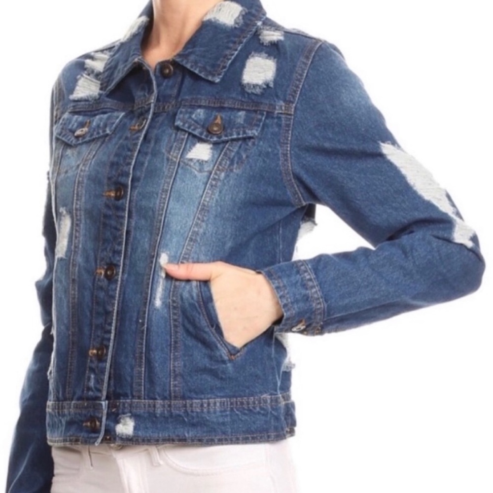 Distressed Jean Jacket - Picture 2 of 4